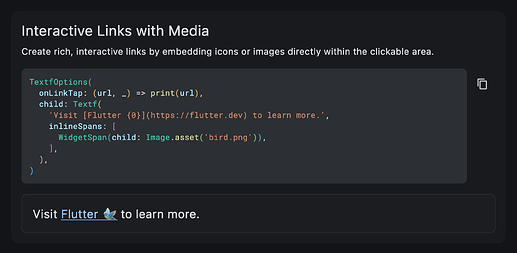 Textf Interactive Links with Media