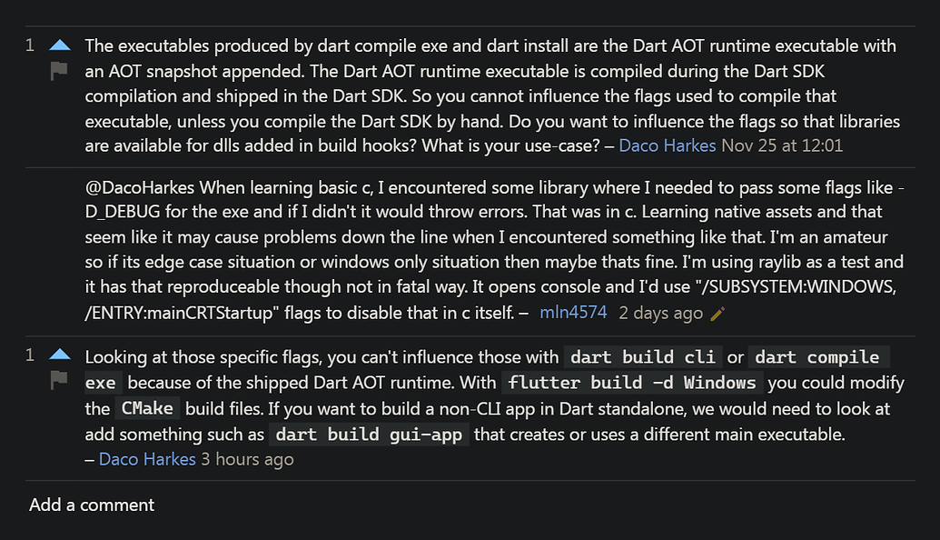 How to pass c preprocessor flags in native assets for final exe - Dart ...